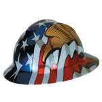 MSA Freedom 10071159 Series™ V-Gard® Helmet Fas-Trac III Slotted American Flag w/2 Eagles