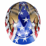 MSA&nbsp;10052947 V-GARD HARD HAT CAP W/ FAS TRACK SUSPENSION AND AMERICAN FLAG WITH 2 EAGLES