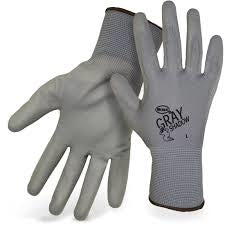 BOSS GLOVES # 1PU3500 GRAY SHADOW™ PALM DIP NON-SLIP W COLOR CODED HEM