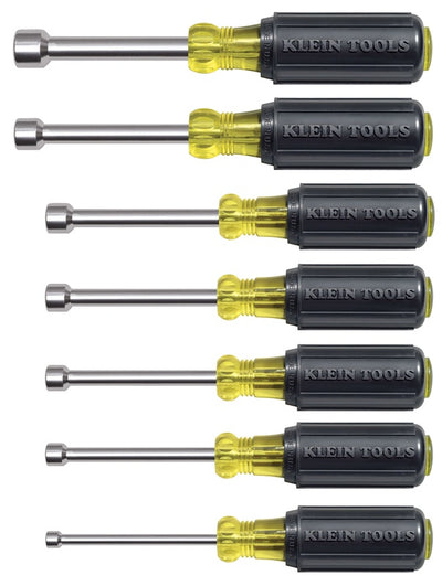 Klein 631M 7-pc. Magnetic Tip Nut Driver Set- 3" Hollow Shanks