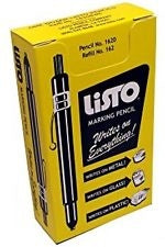 Listo Marker 1620B - Yellow Marking Pencils ( Grease Pencils) 12 pcs./Set Color- Yellow ***** Best Selling ******* Free Shipping Cost in USA ********